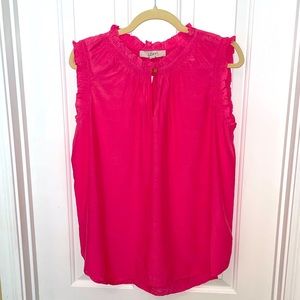 LOFT Sleeveless Ruffle Blouse